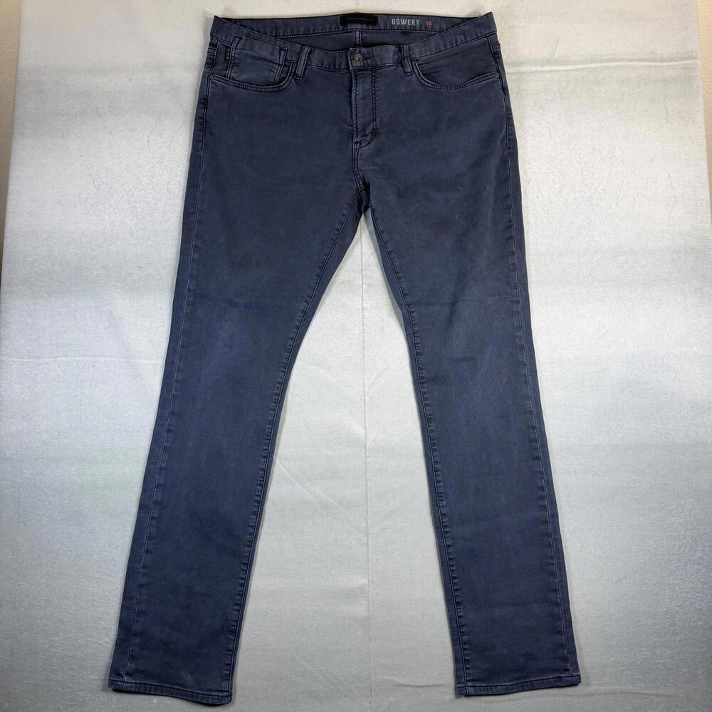 John Varvatos Bowery Jeans Mens 36 (40x34) Blue Stretch Slim Straight Denim Pant
